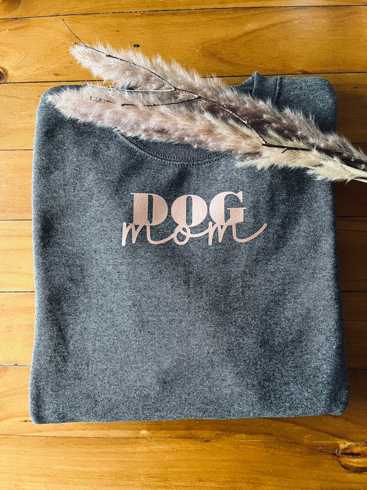 Pullover „Dog mom“ grau