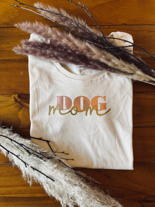 T-Shirt „Dog mom“ beige